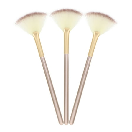 3pcs Highlighter Brush Makeup Fan Blending Contouring Blush