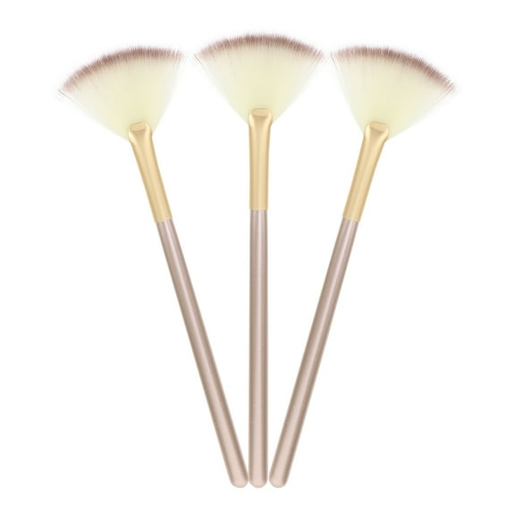 3pcs Highlighter Brush Makeup Fan Blending Contouring Blush