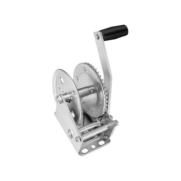 Fulton Trailer Boat Winch 142103 Single Speed; Hand Operated; 1300 Pound Pull Capacity; Accepts 2 Inch x 20 Foot Strap; Carbon Steel Frame; 8 Inch Handle; Two Way Ratchet