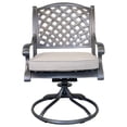 thumbnail image 2 of 27 Inch Swivel Outdoor Patio Dining Chair, Set of 2, Bronze - Saltoro Sherpi, 2 of 5