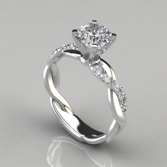 Rings for Women 18K Gold Plated With Cubic Zirconia Ring Fashion Jewelry Accessory Gift-Silver Color-Size 5