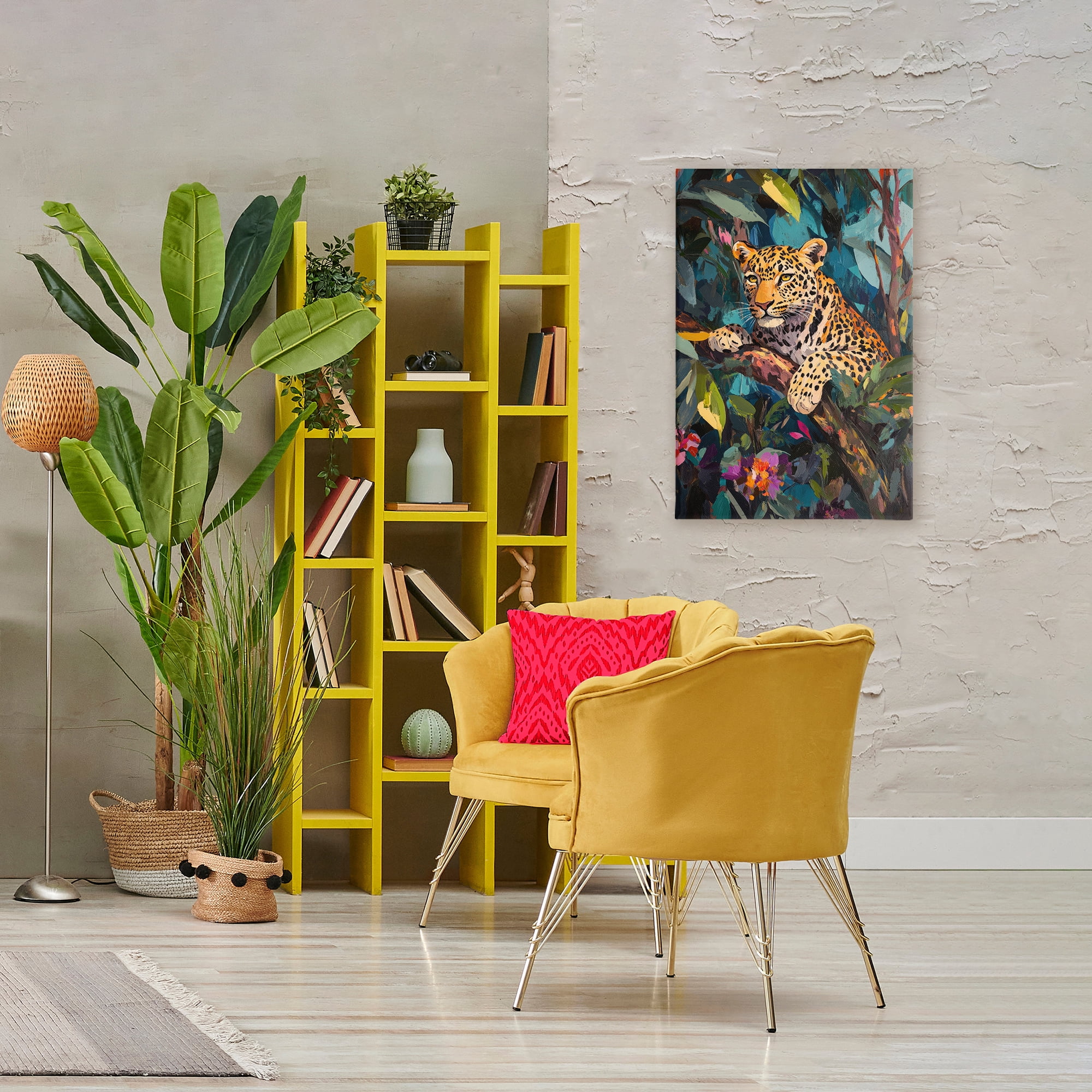 Stupell Industries One The Wild Side Leopard Canvas Wall Art, design by Petal Prints Design
