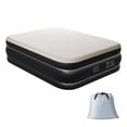 thumbnail image 2 of Queen Air Mattress with Built in Pump 18in Foam Topper Quick Inflation Deflation Inflatable Mattress for Home Guests Camping Beige and Black 650 Lbs Capacity, 2 of 10