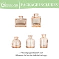 thumbnail image 2 of Glasseam Set of 5 Mini Champagne Glass Bud Vases: Small Modern Centerpiece Decor for Weddings Dining Table Thick Heavy Base Flower Vases for Roses Eucalyptus Tulips, 2 of 6