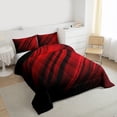 thumbnail image 3 of Homewish Geometric Lines Print Bedding Comforter Set,Stripes Pattern Twin Comforter Sets,Red Striped Bedding Set For Teens,Luxury Bedroom Decor Reversible,2pcs, 3 of 8