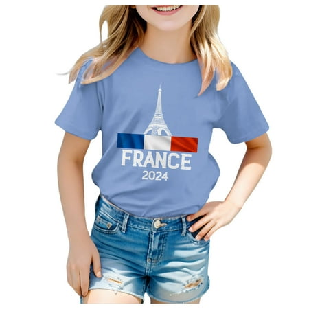 

Tops for Girls Short Sleeve Tee Summer Crewneck T Shirt Casual Fit Basic Shirts Cute Tops for Teen Girls