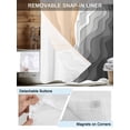 thumbnail image 3 of No Hook Cloth Fabric Shower Curtain with Snap in Liner, Grey Geometric Beach Waterproof Shower Curtains Set with See Through Top Window, Ombre Waves Moire Abstract Art Bath Curtains Shower 48"x72", 3 of 6