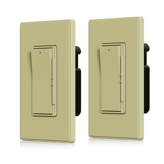 ELEGRP Slide Dimmer, 600W, for LED, CFL & Incandescent Lights, 3-Way, DM19-IV2, UL Listed (2pcs-in, Ivory)