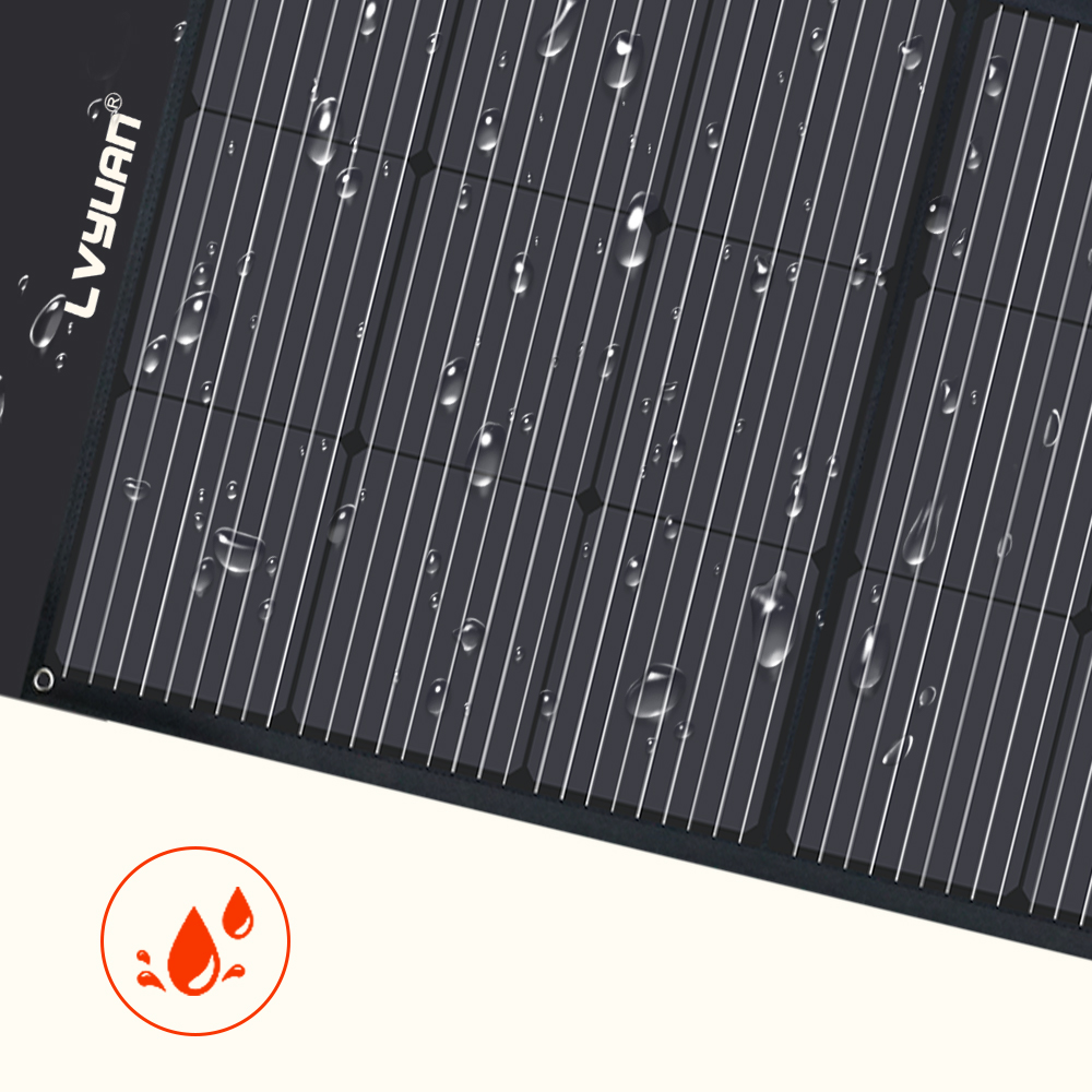 EFFORTWAY 400W Portable Solar Panel Foldable Solar Panel Charger with Adjustable Kickstands Waterproof IP67 for Camping, Home, RV, Boat, Outdoor, Power Station, off Grid System