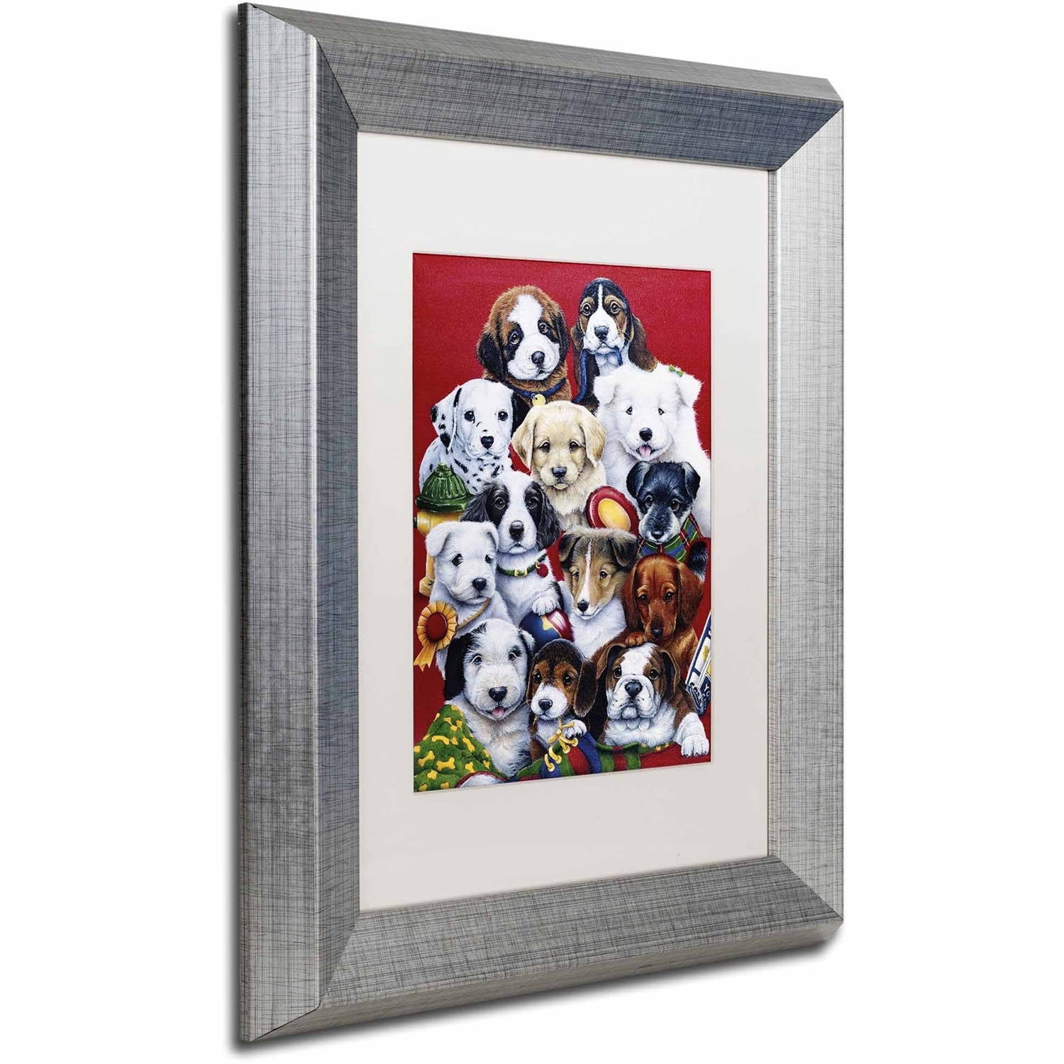 Trademark Fine Art 'Picture Day' Canvas Art by Jenny Newland, White Matte, Silver Frame