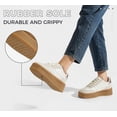 thumbnail image 4 of LUCKY STEP Classic Platform Sneakers Fashion Retro Casual Shoes,Beige,Womens, 4 of 7