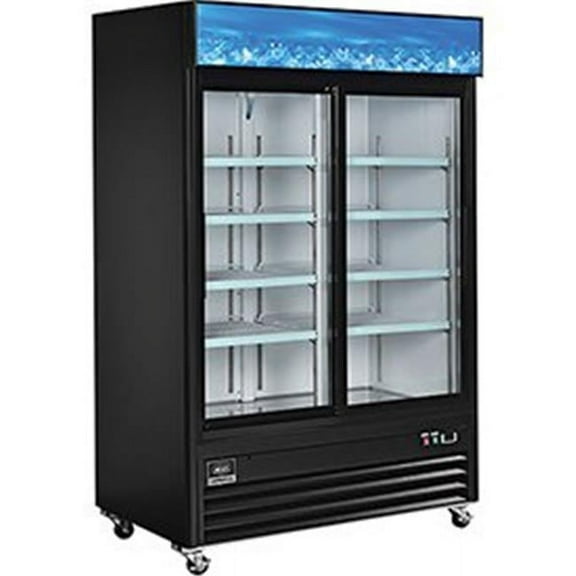 Nexel Merchandiser Refrigerator, 2 Door, 53.1 x 31.9 x 84.4 in. - Black