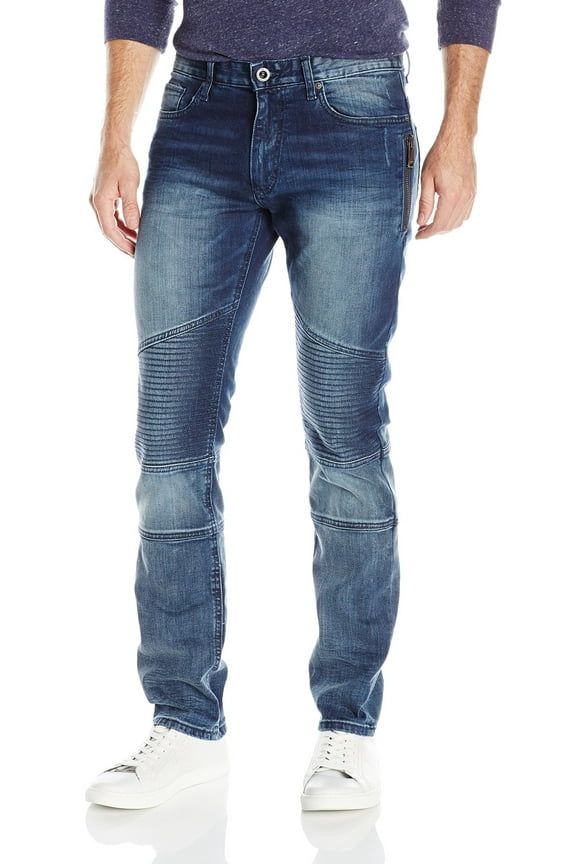 NEW Sunut Blue Mens Size 29x32 Moto Slim Skinny Jeans