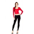 thumbnail image 4 of Plain Basic Solid Cotton Ankle Length Long Full Leggings Junior & Plus Size S-3X, 4 of 11