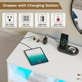 thumbnail image 2 of 6 Drawer Dresser for Bedroom with LED Lights and Charging Station, Large Chest of Drawers for Bedroom Living Room, White, 2 of 9