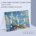 thumbnail image 3 of Yayeee Toggle Light Switch Wall Plate 3-Gang 6.37"x4.48" Decorative Outlet Cover, Crystal Ocean, 3 of 7
