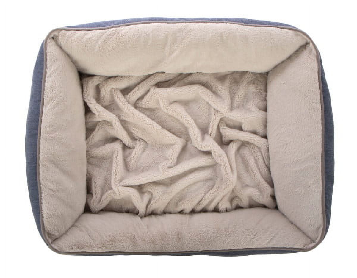 TrustyPup Burrow Nest Pet Bed - Chambray Dark Blue, Medium