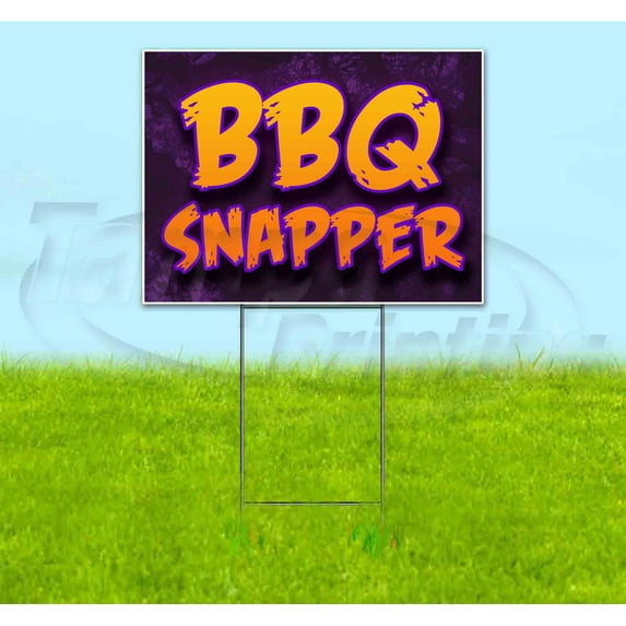BBQ Snapper (18" x 24") Yard Sign, Includes Metal Step Stake