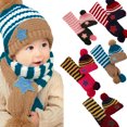 thumbnail image 3 of Little Kids Knitted Winter Beanie Hat and Scarf Set, 6 Months Baby to Toddlers, 3 of 3