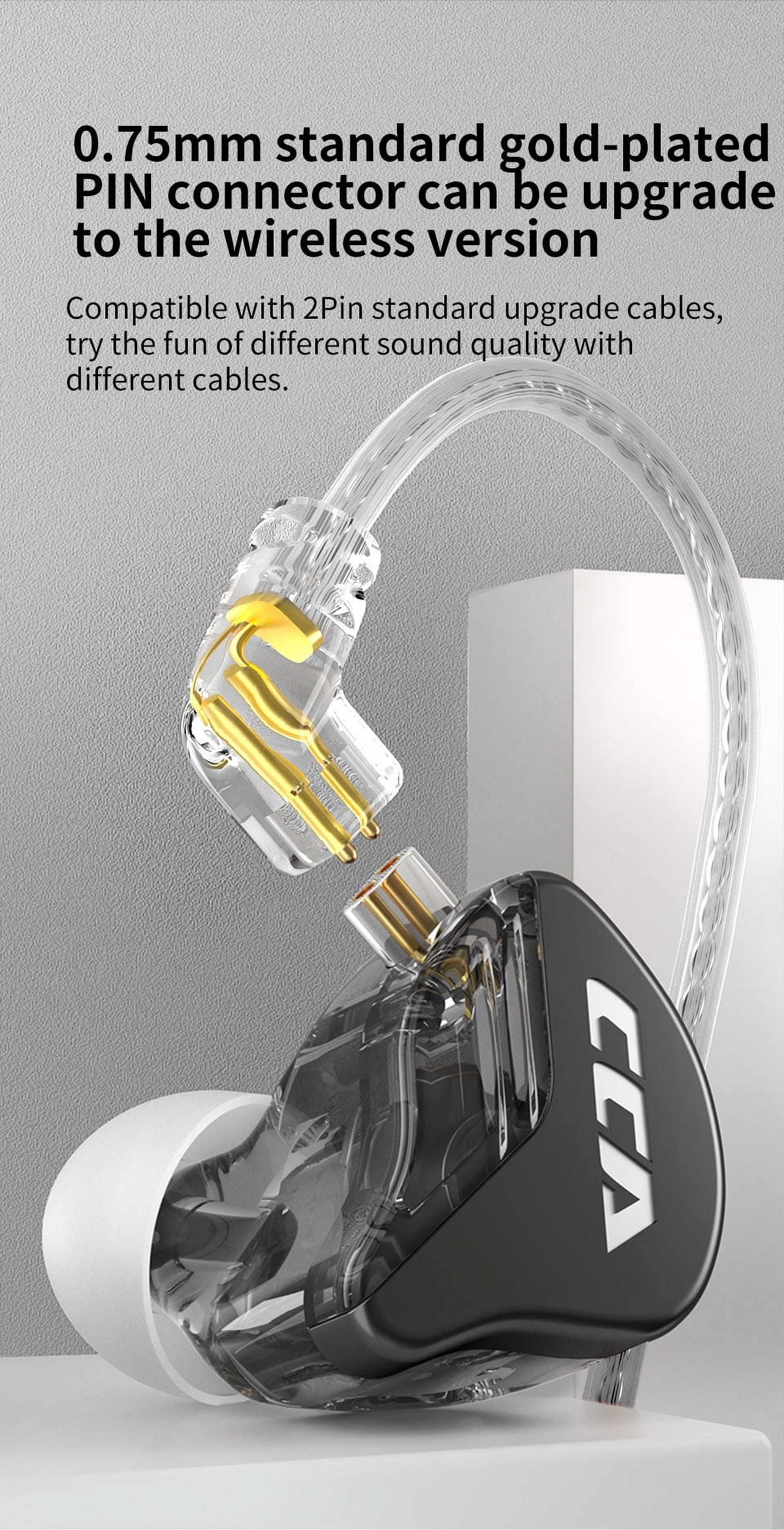 CCA CRA in Ear Monitors Headphones Ultra-Thin Diaphragm Dynamic Driver Super Bass Clear Sound Earbuds Wired IEM Earphones with Detachable Cable for Singer Musician DJ Stage Church