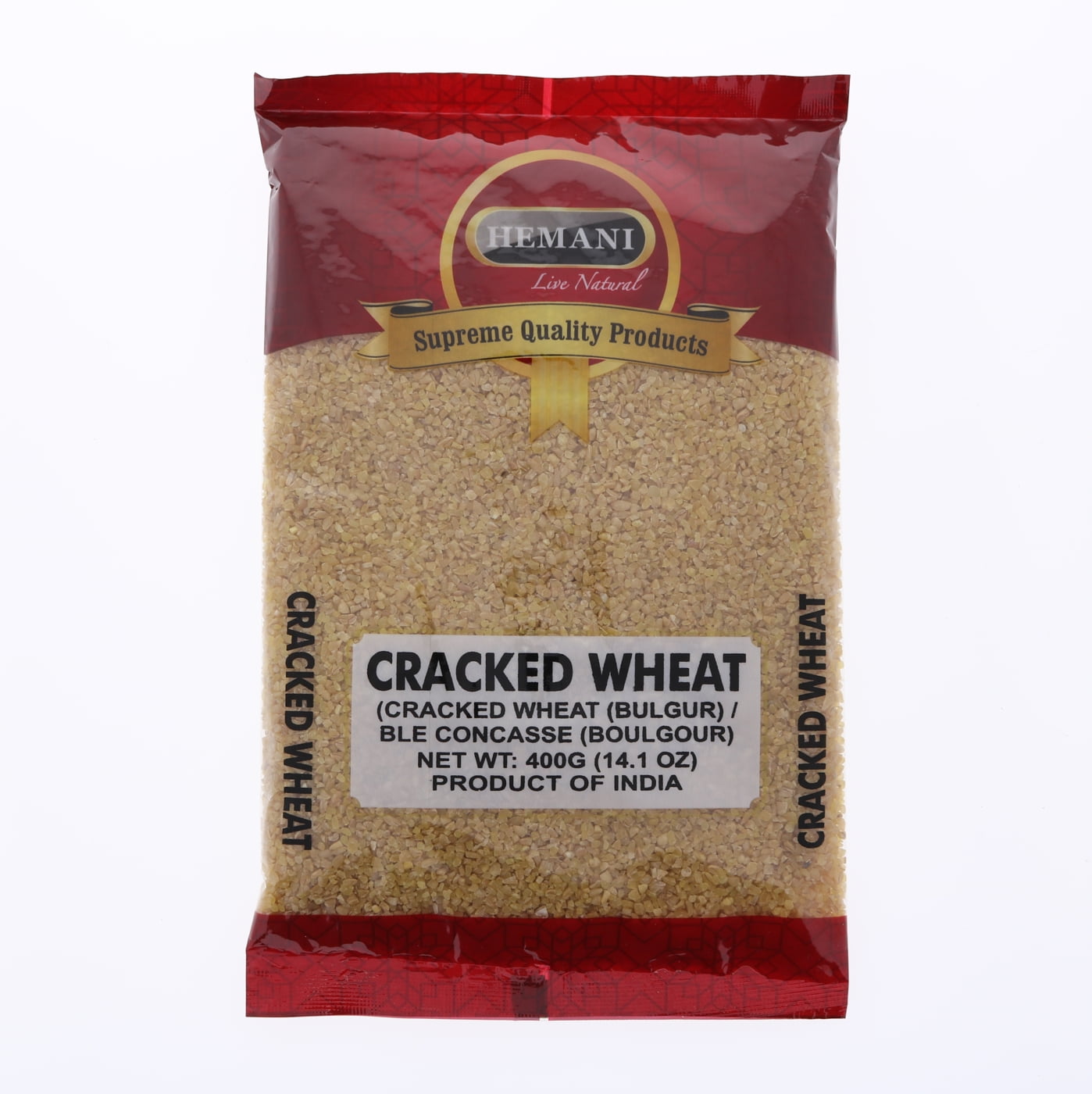 Hemani Cracked Wheat Coarse (Fada/Bulgur/Bulgar) - Dalia - 400g (7.1 OZ) - No Colors - 100% Natural - Supreme Quality - NON-GMO - Vegan - Cereal