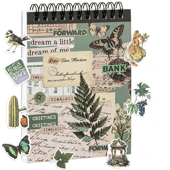 CCOCC 476Pcs Vintage Washi Sticker Book &Amp; Botanical Journaling Stickers|Ideal for Junk Journaling,Planners,Scrapbooking &Amp; Diy Crafts. Residue-Free Removal,Even After Long-Term Use.