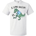 thumbnail image 3 of Inktastic I Love Soccer-Dinosaur in Blue T-Shirt, 3 of 5
