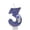A003- Style C, variant on Astronaut Themed Birthday Number Candle - Glittery Blue Design with Cute Spaceman Accents, for Kids Astro Party, Cake Decoration, Birthday Celebrations