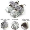 thumbnail image 4 of Infant Baby Girls Mary Jane Shoes Soft Sole Ballet Slippers Bow Princess Newborn Dress Wedding Flat Shoes, 4 of 6