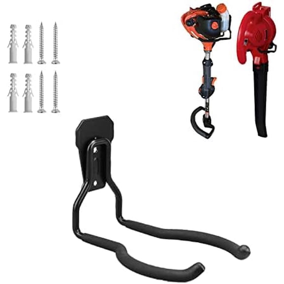 Garden Power Tool Hanger, Garage Wall Hooks, Weedeater Rack, String Trimmer Hanger, Utility Hooks for Garage Tool Organizers and Storage - Black-1 Pcs