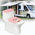 thumbnail image 6 of HELLHERO 2 Piece Set Toilet Dust Cover Set for Hotel Home Snowflakes Universal Bathroom Toilet Cover Set Elastic Edge, 6 of 8