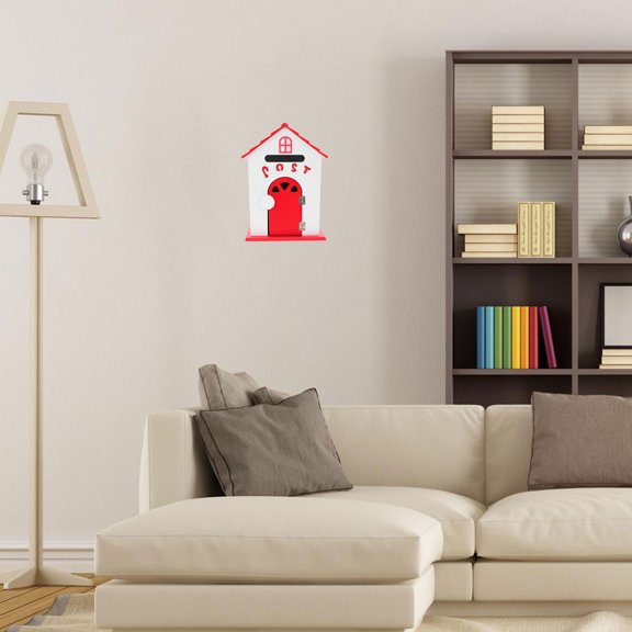 EXHUMKY Suggestion Mailbox Wooden Red Decorative Mailbox for Home Use 1Pack