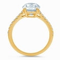 thumbnail image 3 of 2.21 ct Oval Cut Natural Swiss Blue Topaz Solitaire with Simulated Diamond Accents 18K Yellow Gold Womens Engagement Ring, 3 of 5