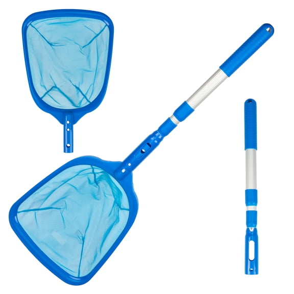 Inadays Pool Skimmer Net with Telescopic Pole, 48 inch Adjustable Leaf Skimmer for Swimming Pool, Spa, Pond, Great Pool Accessories