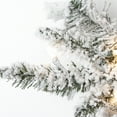 thumbnail image 5 of 7.5 ft. Pre Lit Clear Incandescent Narrowed Flocked Pencil Pine, 5 of 7