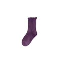 thumbnail image 5 of Spazoro Girls 10 Pairs Mid Calf Socks, Stretchy Soft Solid Color Cotton Casual Ruffled Crew Socks Purple Size 1T-12Y, 5 of 7