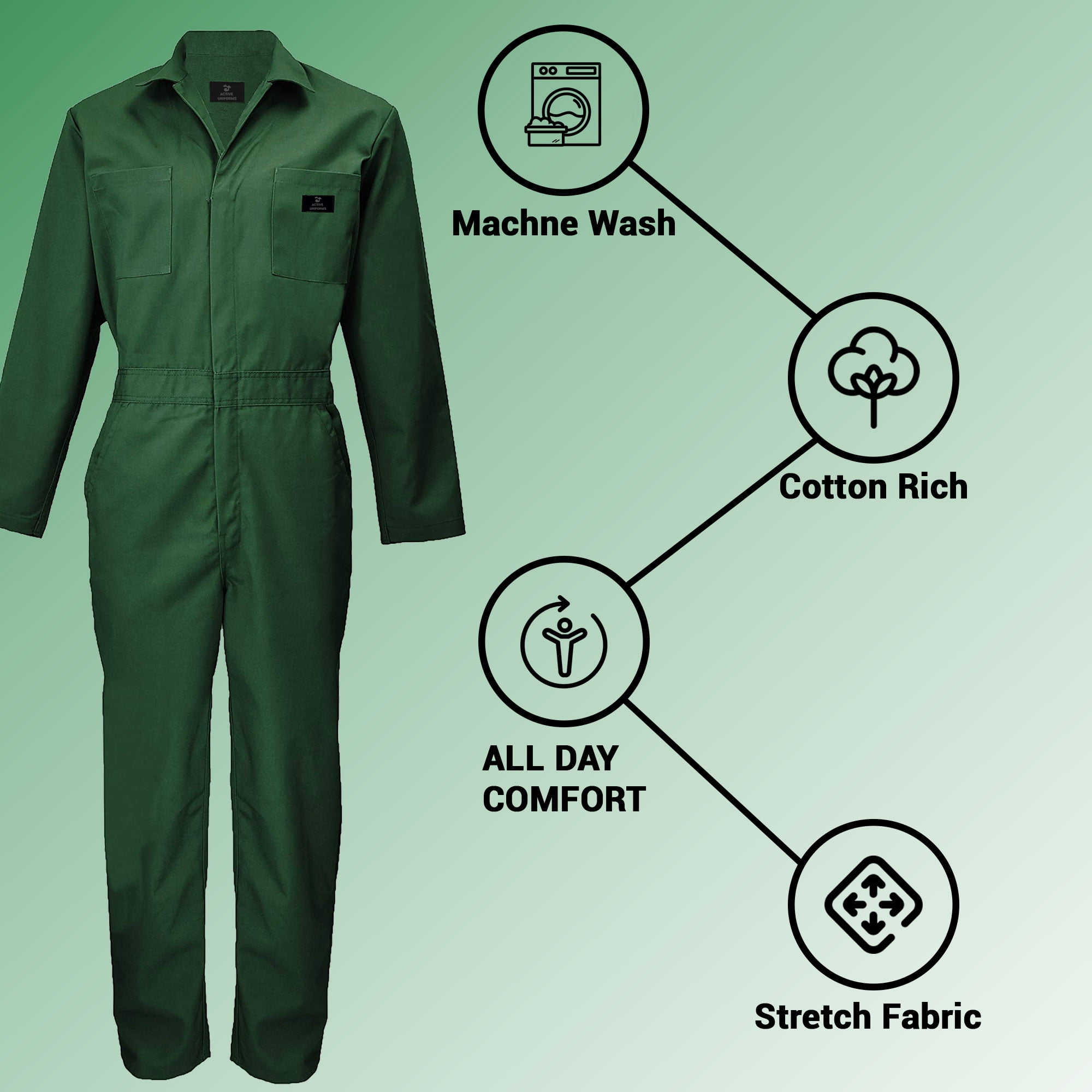 ACTIVE UNIFORMS Overall Workwear Men Long Sleeve Coveralls