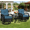 BLUE, variant on 3-Piece Patio Furniture Set with Swivel Rocking Chairs & Tempered Glass Table - 360° Rotating Outdoor Bistro Set, Weatherproof Wicker & Steel Frame, Thick Cushions for Garden, Poolside (Red)