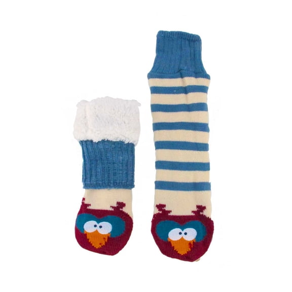 BambooMN Thermal Fleece Lined Sock, Owl - 1 Pair