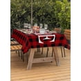 thumbnail image 2 of Outdoor Tablecloth with Umbrella Hole and Zipper, Christmas Home Rectangle Table Cloth 60x84 Inch Waterproof Tablecloth, Winter Xmas Red Black Buffalo Plaid Picnic Table Cover for Patio Camping, 2 of 7