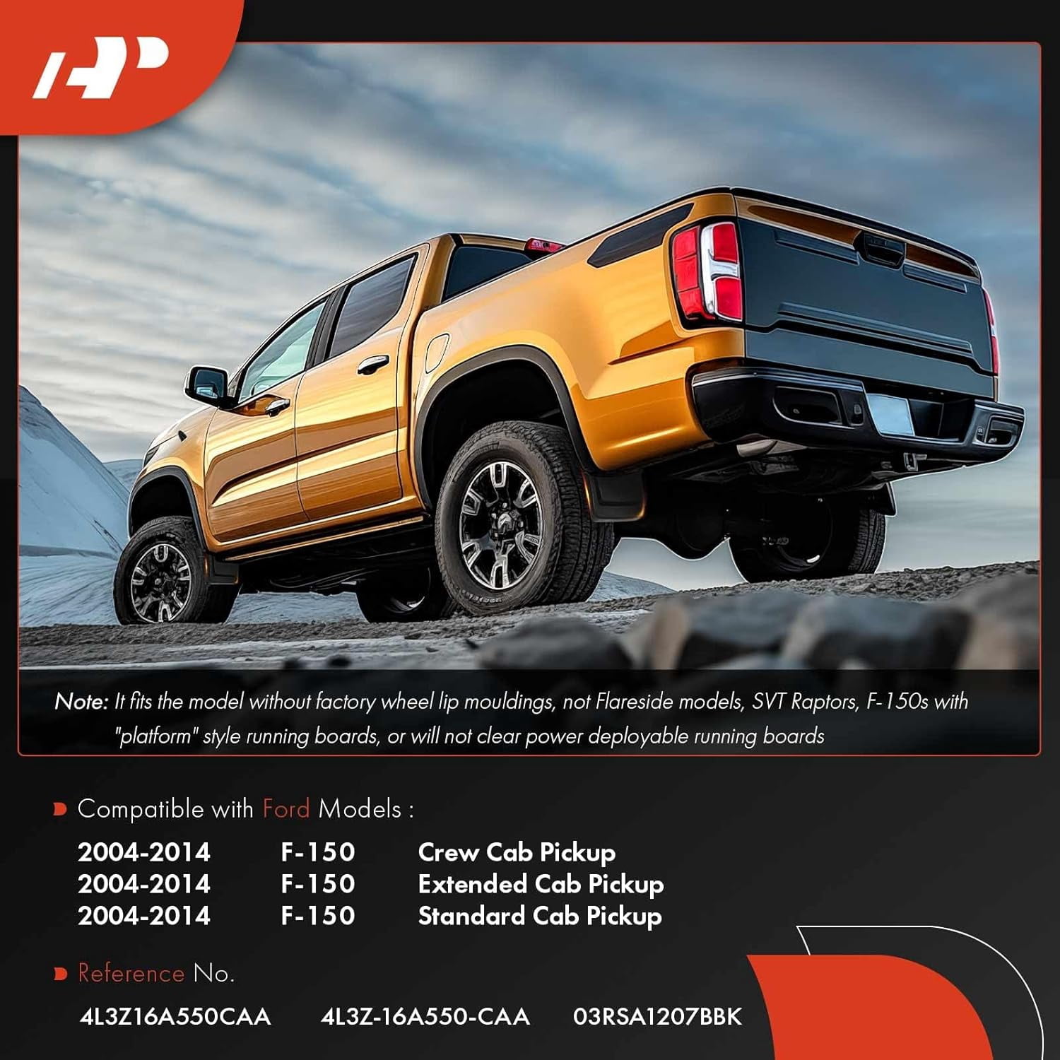 A-Premium Splash Guards Mud Flaps Compatible with Ford F-150 F150 2004-2014 without Factory Fender Flares Front and Rear 4-PC Set