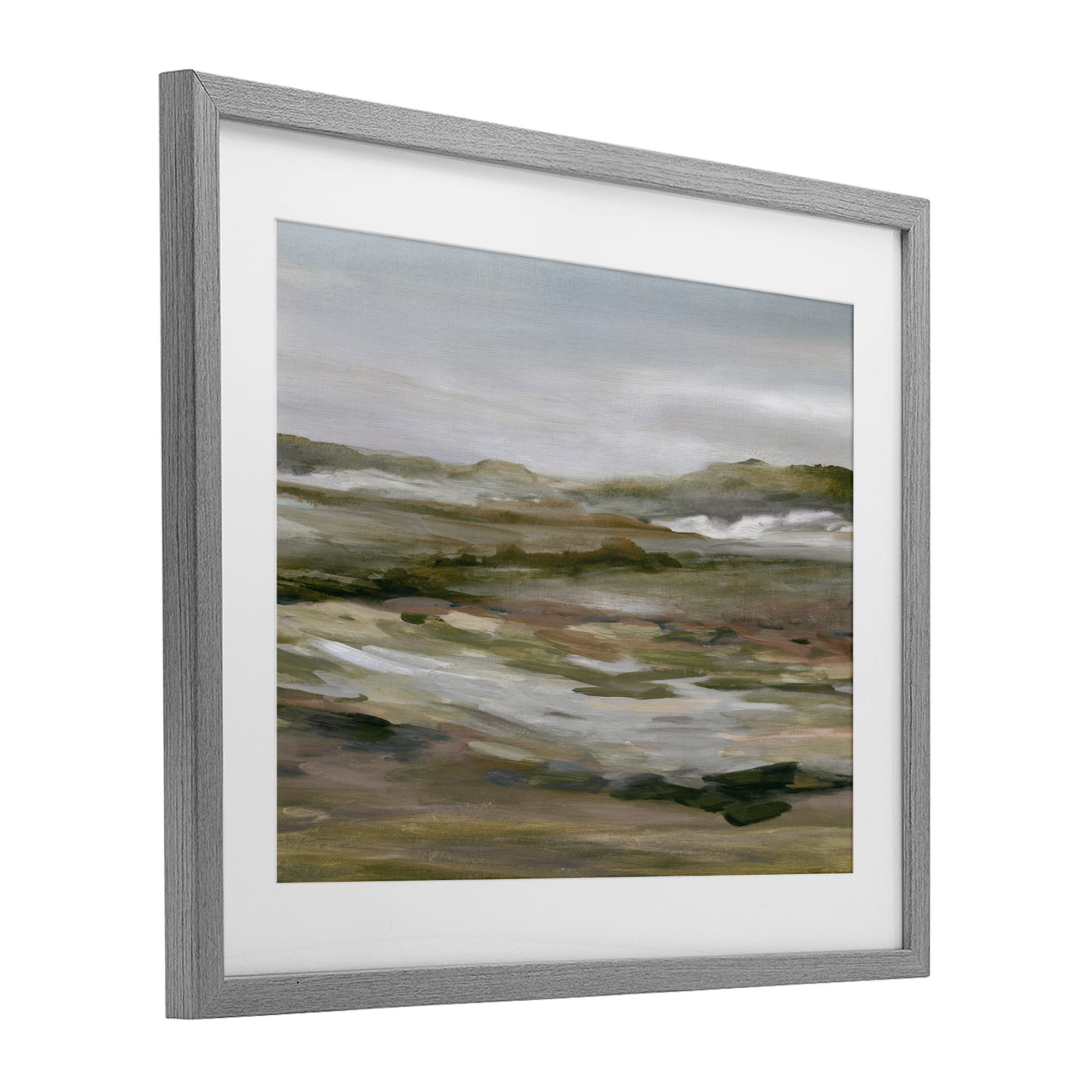 Stupell Industries Natural Meadow Abstract Horizon Gray Framed Print Under Glass, design by Carol Robinson