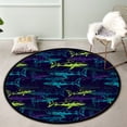 thumbnail image 3 of GZHJMY Round Rugs for Living Room, Blue Shark Non-Slip Coral Velvet Long Runner Rugs, Washable Water Absorbent Mat Carpet for Bedroom Kitchen Kids Room, 3 of 6
