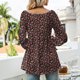 thumbnail image 4 of Blusa tipo túnica acampanada con pliegues y puños fruncidos para mujer, talla 4L, cuello en V y mangas abullonadas, 4 of 6