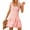 Pink, variant on Womens Ruffle Dresses Elastic Empire Waist A-line Layered Swing Flowy Mini Dress
