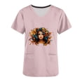thumbnail image 5 of Jinhomg Trendy Working Uniform for Women Novelty Mardi Gras Graphic Shirt Lightweight Casual Short Sleeve V-Neck Working Uniform Holiday Tunics 90 off Clearance Sale Pink M, 5 of 6