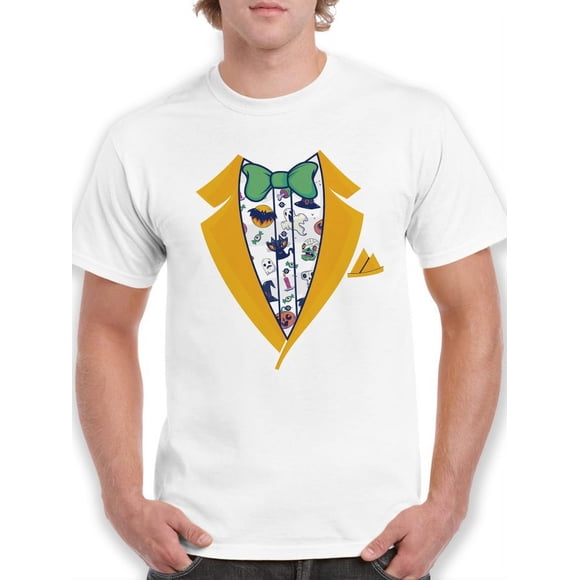 Playera Para Hombre - Ilustracion Tuxedo Falso Con Patron De Halloween Smartprints T-shirt