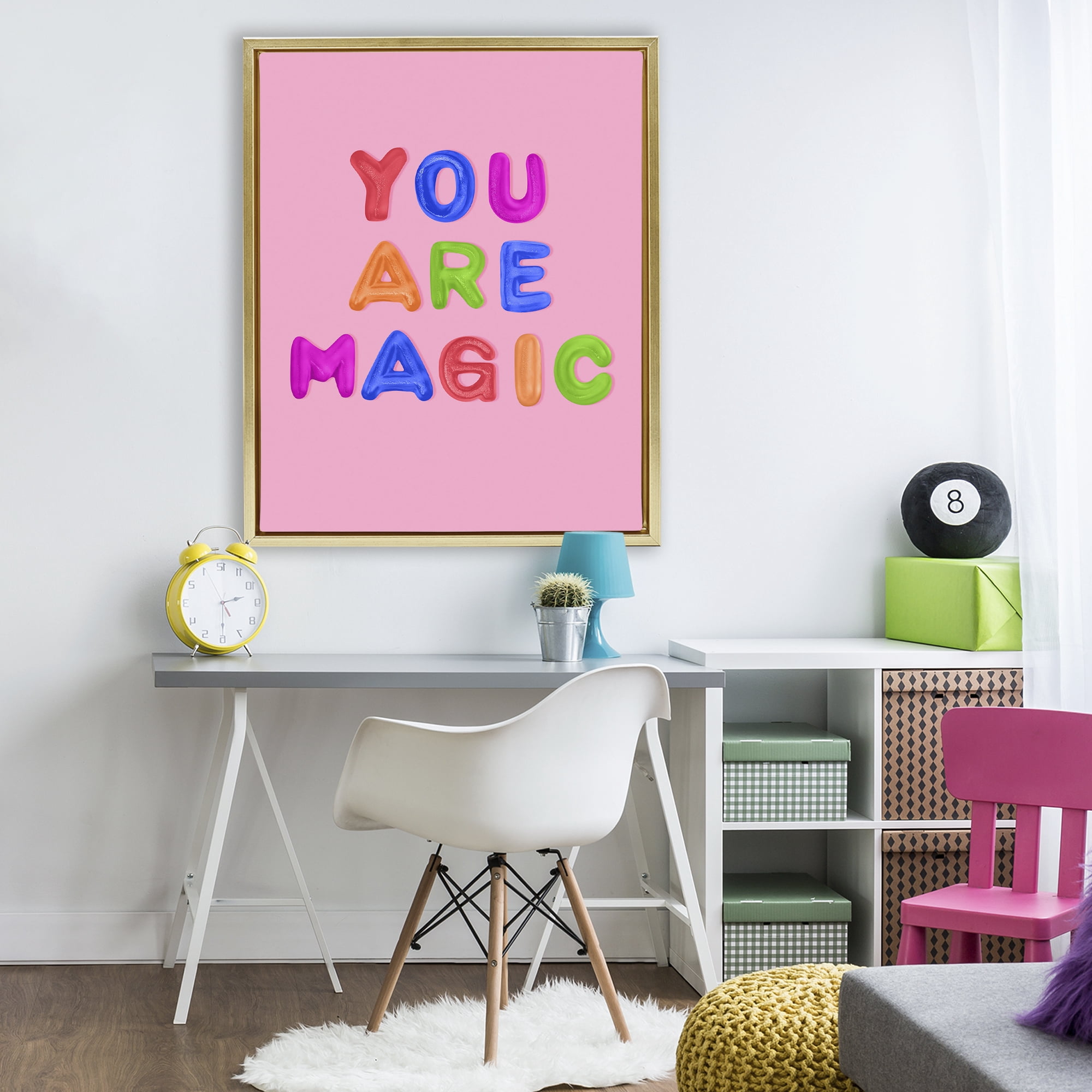 Stupell Industries You are Magic Gummies over Pink Gold Framed Floater Canvas Wall Art, design by LISH Creative