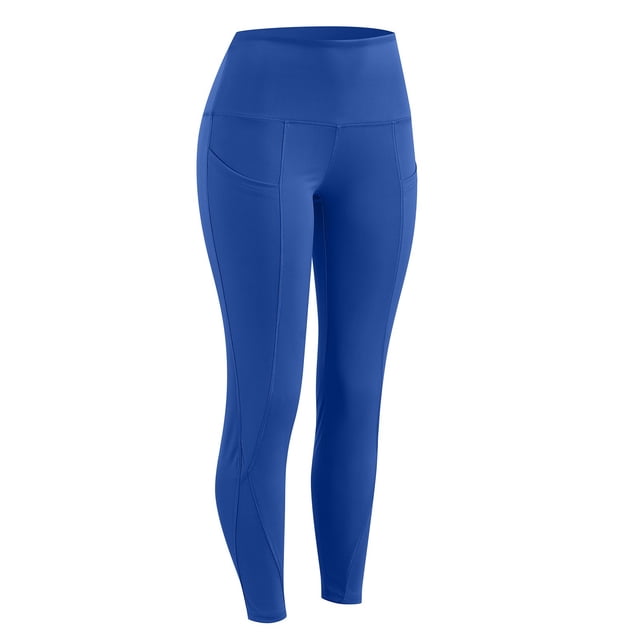 Gibobby Pantalones de yoga Pantalones de yoga para mujer Leggings con bolsillos para mujer Pantalones de yoga de cintura alta con bolsillos Leggings de entrenamiento Medias(Azul, XXL)