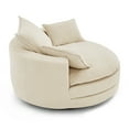 thumbnail image 4 of Harper & Bright Designs 360° Swivel Accent Chair, Barrel Chair Swivel Round Sofa Chair with Cushion and 3 Pillows for Living Room, Beige, 4 of 8
